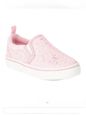 WN Toddler Girls Pink Glitter Slip-On Canvas Sneakers Size 9T NWT